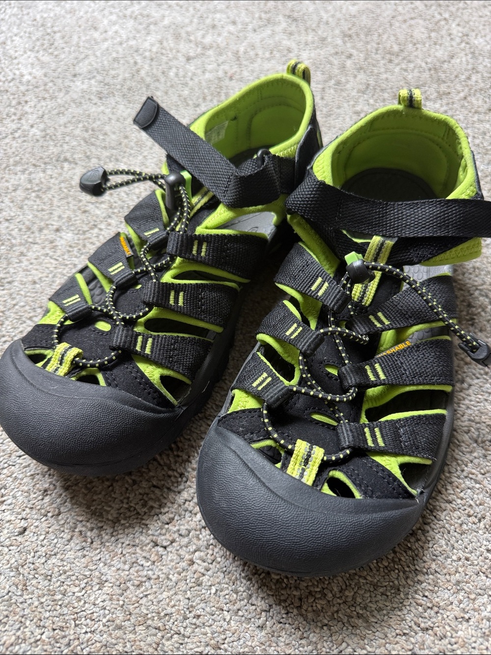 Keen Kids Black & Lime Green Water Shoes